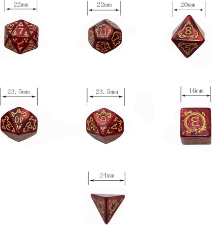 SmartDealsPro Retro Polyhedral Dice Sets with Pouches for D&D DND RPG MTG Dungeon and Dragons Table Board Roll Playing Games D4 D6 D8 D10 D% D12 D20