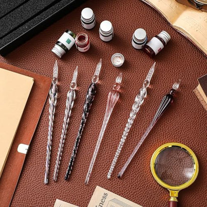 14 Pcs Glass Dip Pen Ink Set for Art Supplies (6 Count)
