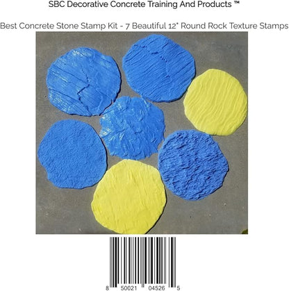 Concrete Masonry Forms Stamp Set - 7 Beautiful 12" Rock Texture Form Stamps, Masonry Form Stamps For Creating Beautiful, Stone Design Stepping Stones, Rock & Boulder Features, Pool Designs, etc.