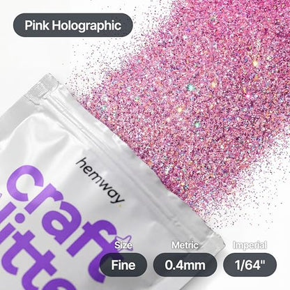 Craft Glitter Pink Holographic 100g Fine Glitter (3.5 Ounce)