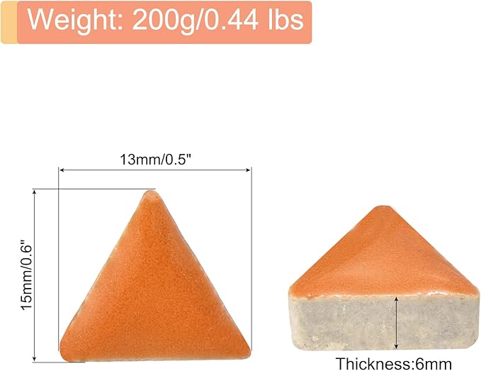MECCANIXITY 200g Ceramic Mosaic Tiles for Crafts Bulk, Triangle Orange Ceramic Tiles for Mosaic Kits Garden Stepping Stone Cup Mat