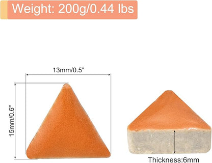 MECCANIXITY 200g Ceramic Mosaic Tiles for Crafts Bulk, Triangle Orange Ceramic Tiles for Mosaic Kits Garden Stepping Stone Cup Mat
