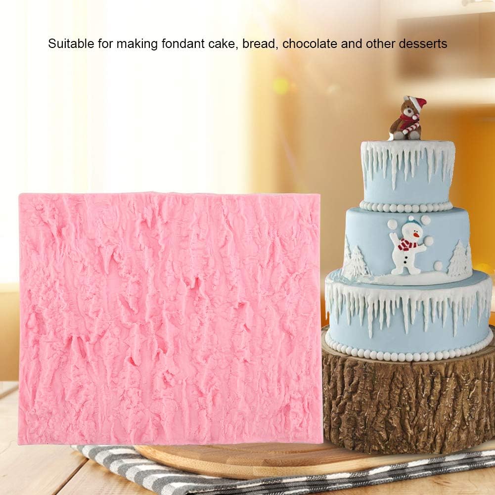 Rectangle Cake Tree Bark Texture Design Silicone Icicle Lace Bread Baking Non Stick Fondant Impression Mat Desserts DIY Baking Tool for Cakes Decorating Wedding Celebrations - Crafty Corner