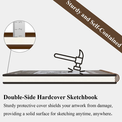 Fuxi 9" x 12" Sketch Book, Top Spiral Bound Sketch Pad, 100 Sheets 68lb/100gsm Acid-Free Drawing Paper, Art Sketchbook for Drawing Pad for Kids Artists & Beginners Professional Art Supplies for Adults - Crafty Corner