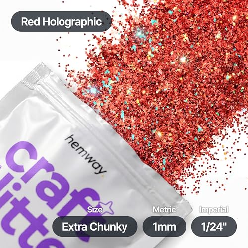 Craft Glitter Red Holographic 100g Extra Chunky Glitter (3.5 Ounce)
