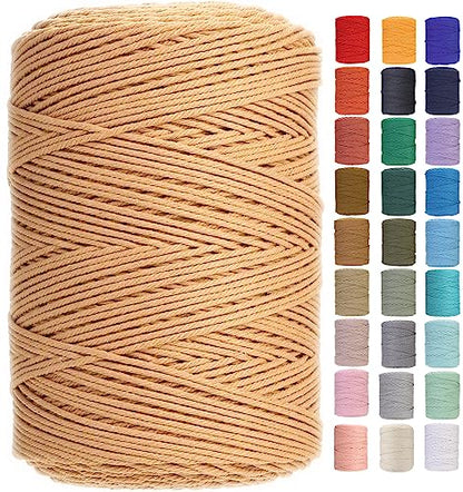 Macrame Cord 3mm x 546yards Natural Cotton Cord for Macrame Crafts