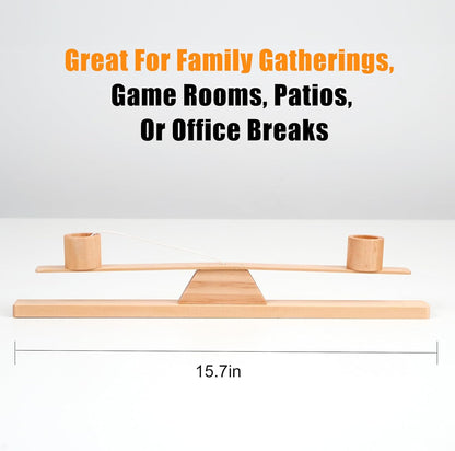 Ring Toss Game, Portable Wooden Tabletop Game for Teens & Adults, Skill Development & Dexterity Challenge, Office Desk Travel Party Camping Game Night Fun
