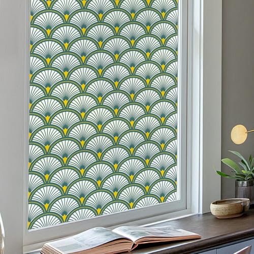 Art Deco Geometric Pattern Stained Glass Window Film 17.7'' x 78.7''