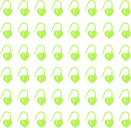 uxcell 200pcs Stitch Markers for Crocheting, Heart Shaped Crochet Marker Needle Clip Counter for Knitting Clothing Tag DIY Craft,Fluorescent Green