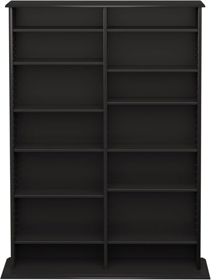 Prepac 2 Column Display Cabinet Media Storage, 38.75" Wide, Black