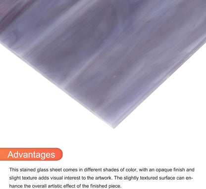 MECCANIXITY 2 Pcs Stained Glass Sheet Mosaic Tile 7.9 Inch x 5.9 Inch Dark Purple Stained Glass Sheets for Crafts DIY Art Project