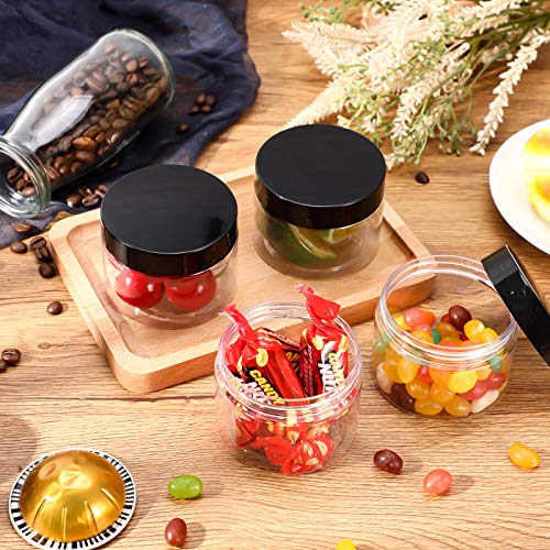 36 Pieces 1 oz Plastic Jars with Lids Wide Mouth Airtight Reusable Container Acrylic Cosmetic Small Jars for Lotions Ointments Travel Toiletries Creams Make up Storage (36 Count)