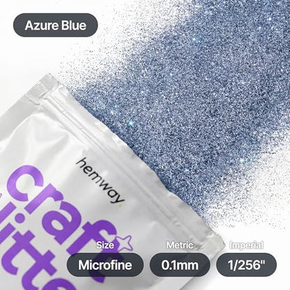 Craft Glitter Azure Blue 100g Microfine Glitter (3.5 Ounce)