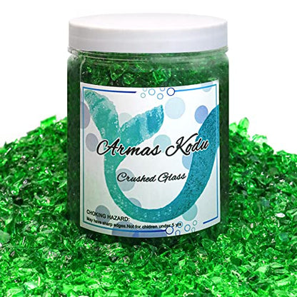 Dark Green Crushed Glass for Resin Art & Crafts (24 Ounce)