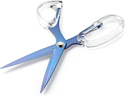 OfficeGoods 9” Stainless Steel Acrylic Scissors for Office and Home - Aesthetic and Sharp All Purpose Scissors, Perfect for Sewing, Arts and Crafts - Sapphire