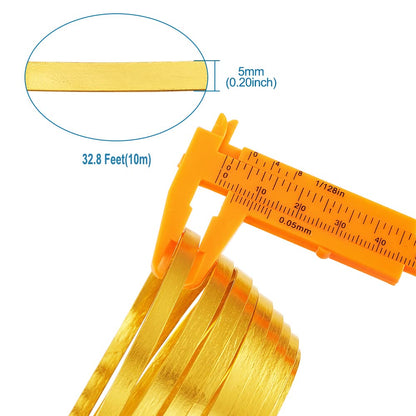 Fashewelry 32.8Ft 5mm Aluminum Flat Wire Gold Bendable Metal Craft Wire Strip for Bezel Sculpting Armature Jewelry Making Gem Metal Wrap
