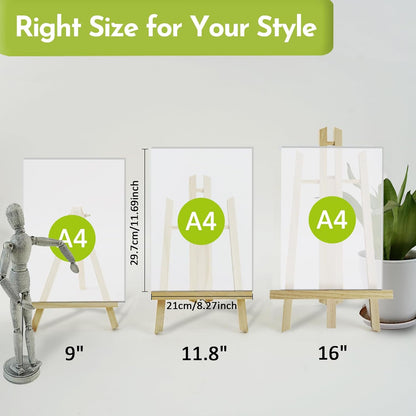 CONDA 6 Pack 11.8" Tabletop Easel, Portable A-Frame Tripod Tabletop Easel Set for Painting Party & Displaying Canvases, Photos, Display Tripod Holder Stand for Students Kids Beginners
