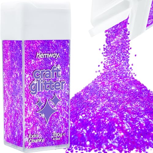 Craft Glitter Shaker Fluorescent Purple 130g Extra Chunky (3.8 Ounce)