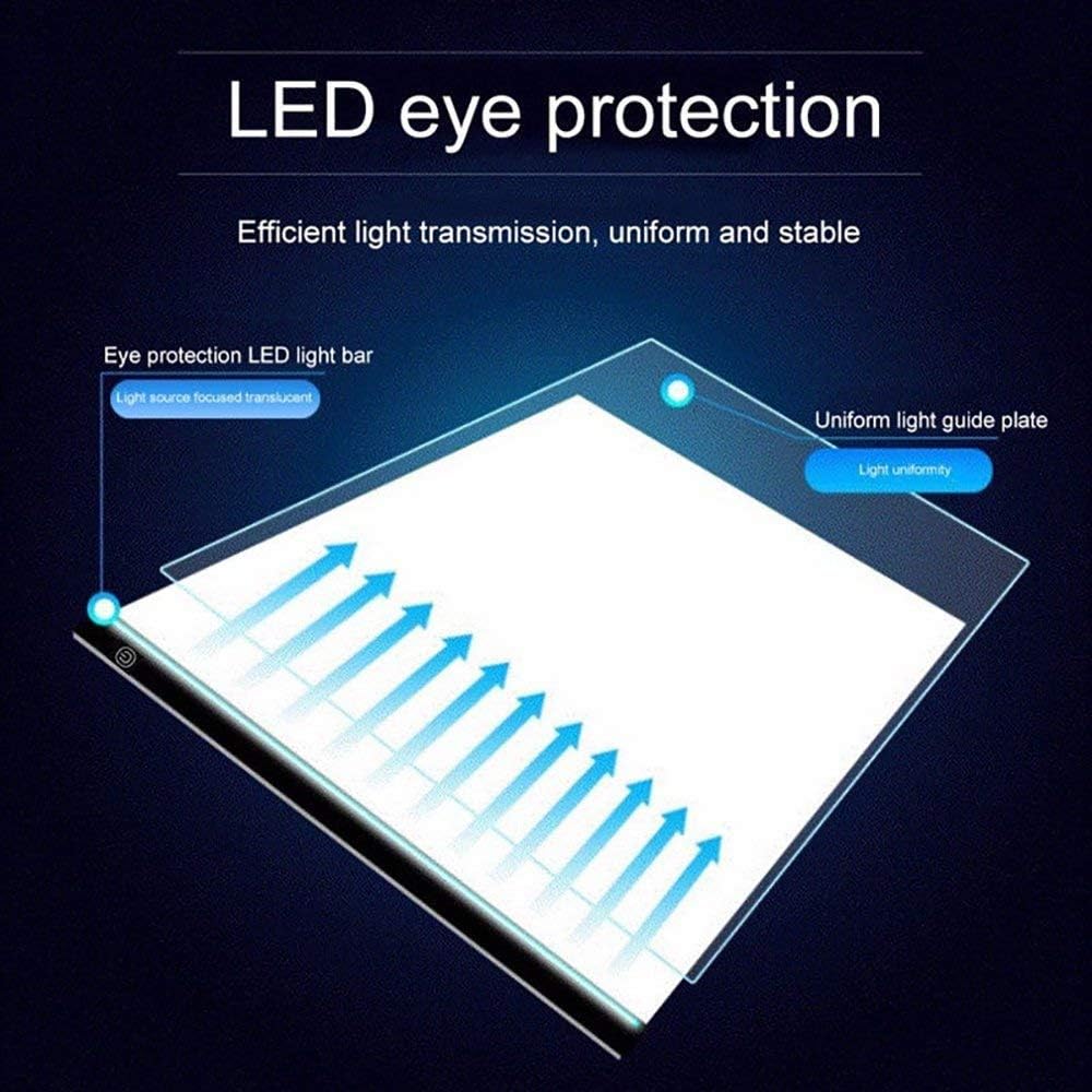 Ultra-Thin A5 Portable LED Light Box Tracer w/USB Cable Dimmable Brightness LED Artcraft Tracing Light Box Light Pad for Artists Drawing Sketching Animation Stencilling X-ray Viewing