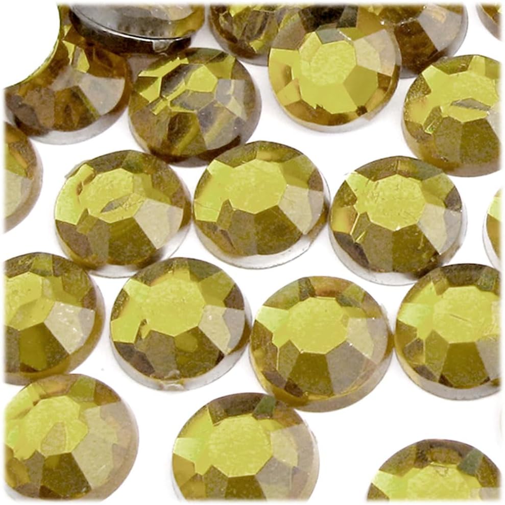 The Crafts Outlet 72pc Rhinestones Round 20mm - Flatback Olive Green EGR - Crafty Corner