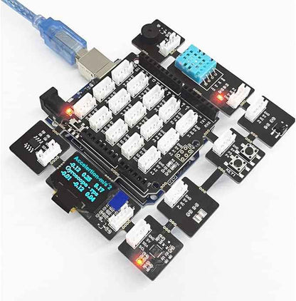 Electronic Projects Basic Starter Kit All in one Beginner Kit with 8 Sensors Detachable Compatible with Arduino for Beginner Adults Teens Learning