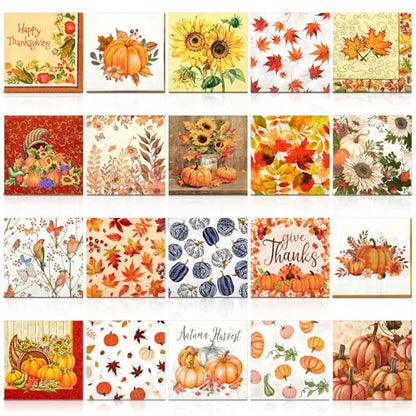 20 Pack Autumn Decoupage Napkins Cocktail Decorative Paper Napkins (20 Count)