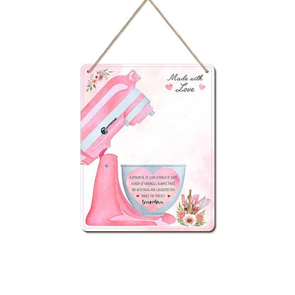 DIY Mothers Day Handprint Baking Mixer Craft Shape Hanging Sign for Grandma Baking, Baby First Mothers Day Handprint Keepsake for Grandma Nana Chef Bakers Cooking Bake Crafts from Kid Hand Print Gifts