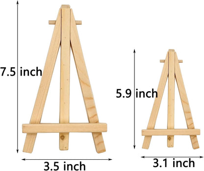 5.9 Inch Mini Wood Display Easel, 10 Pcs Tabletop Easels for Displaying Photos, Picthres
