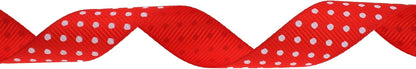 Polka Dot Grosgrain Ribbon 25 Yard Each Roll 100% Polyester (3/4", Red) - Crafty Corner