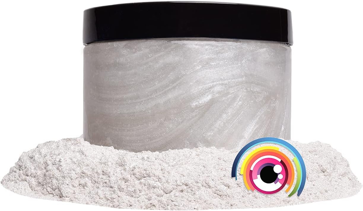 Eye Candy Pigments Premium White Mica Powder - Mashido (25gr) - for Epoxy, Resin, Soap, Paint, Woodworking, Acrylic Pouring, Bath Bombs, Fishing Lures - DIY Arts and Crafts Additive