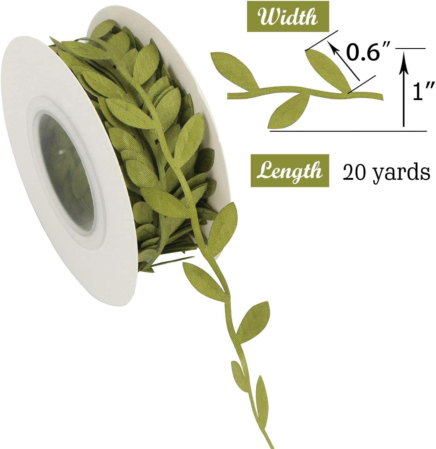 MEEDEE Leaf Trim - 1" x 20 Yards - Sage Green Ribbon for Leaf Wrapping Paper Sewing Craft Accessories Greenery Baby Shower Birthday Party Hemp Yarn Flowers Embellishments - Crafty Corner
