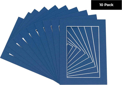 11x14 Mat for 8.5x11 Photo - Precut Royal Blue Picture Matboard for Frames Measuring 11 x 14 Inches - Bevel Cut Matte to Display Art Measuring 8.5 x 11 Inches - Acid Free Pack of TEN MATS