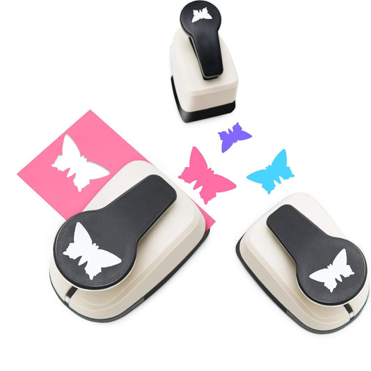 Butterfly Punch, Butterfly Hole Punch, Butterflies Paper Punch, Hole Puncher for Paper Crafts, Cardstock, Scrapbooks, 1 inch, 5/8 inch, 3/8 inch Paper Punches for Crafting - Crafty Corner