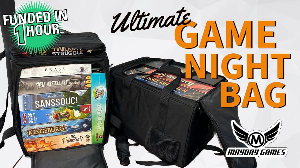 Ultimate Board Game Travel Bag – Durable Storage Case for Up to 10 Games, Water-Resistant, Adjustable Strap & Handles – Perfect for Game Nights, Conventions & Tournaments (Parent) (Charcoal Grey)