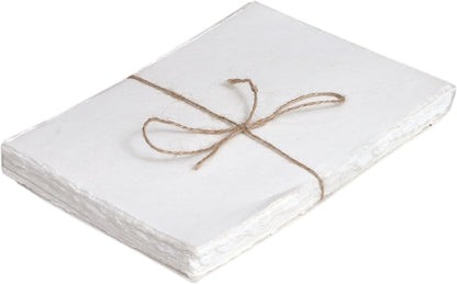50 Pack Cotton Watercolor Paper with Deckle Edge 200 GSM Rough Textured Watercolor Paper for Writing