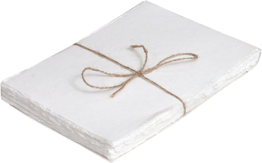50 Pack Cotton Watercolor Paper with Deckle Edge 200 GSM Rough Textured Watercolor Paper for Writing