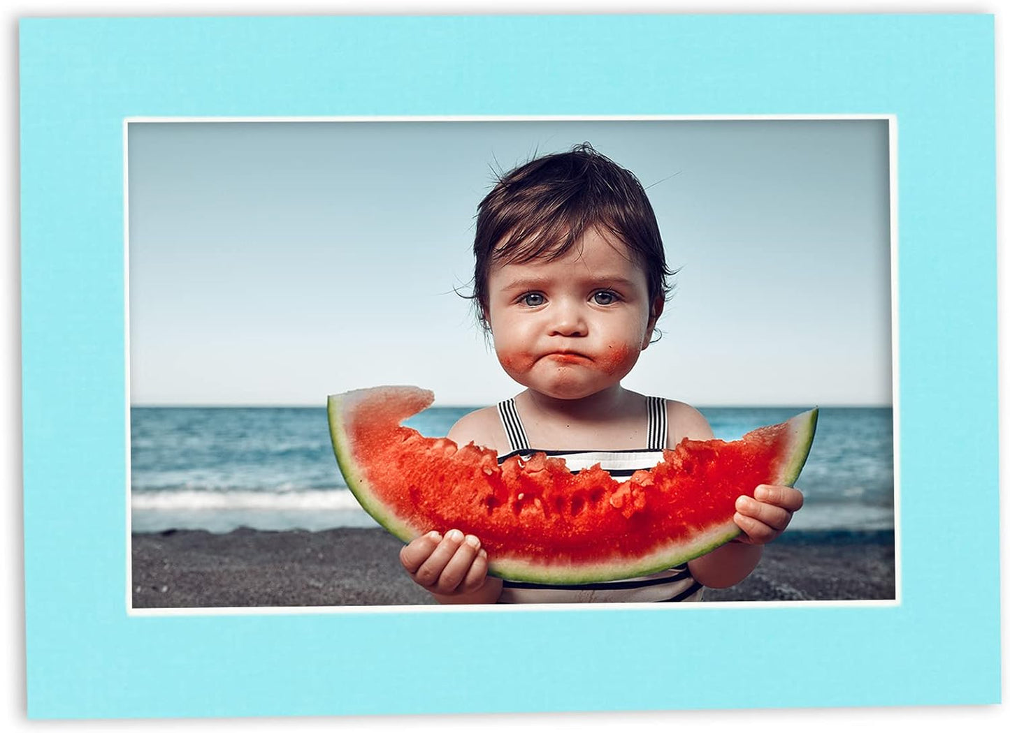 Poster Palooza 11x14 Mat for 8.5x11 Photo - Precut Aquamarine Blue Picture Matboard for Frames Measuring 11 x 14 Inches - Bevel Cut Matte to Display Art Measuring 8.5 x 11 Inches - Acid Free ONE MAT