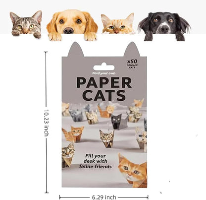 DIY Origami Paper Cats - 50 Sheets DIY Origami Paper to Fold Cute Cat Figures, Fun Craft Activity for Adults & Kids, Desk Decoration & Gift for Cat Lovers（cat） - Crafty Corner