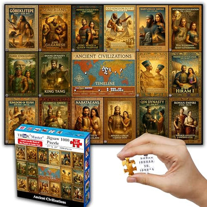 Ancient Civilizations World History Jigsaw Puzzle 1000 Pieces Large Format for 13+