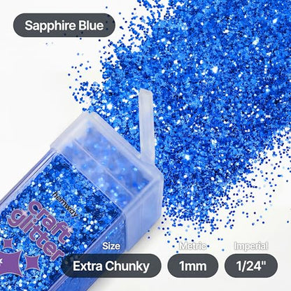 Craft Glitter Shaker Sapphire Blue 130g Extra Chunky (4.5 Ounce)