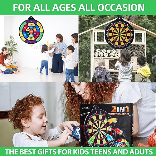 2in1 Magnetic Dart Board for Kids Adult (24 Count)