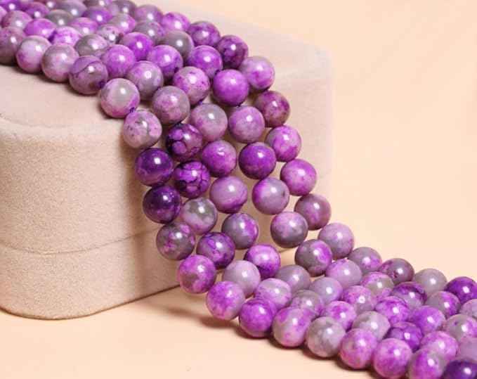 90pcs Adabele Natural Purple Sugilite Crystal Healing Gemstone 8mm (0.31 inch) Round Loose Beads Gem Stone Spacer for Craft Jewelry Making GF2-8