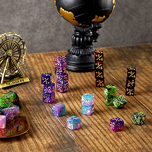 48 Pcs Pieces D6 Dice Counters with 2 Bag