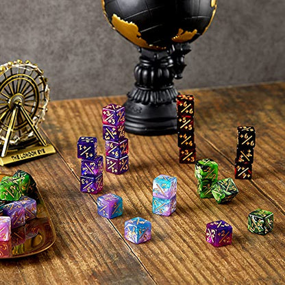 48 Pcs Pieces D6 Dice Counters with 2 Bag
