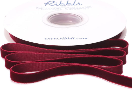 Ribbli Burgundy Velvet Ribbon 3/8 Inches Continuous10 Yard Spool Red Christmas Ribbon for Gift Wrapping Crafts Home Decor - Crafty Corner