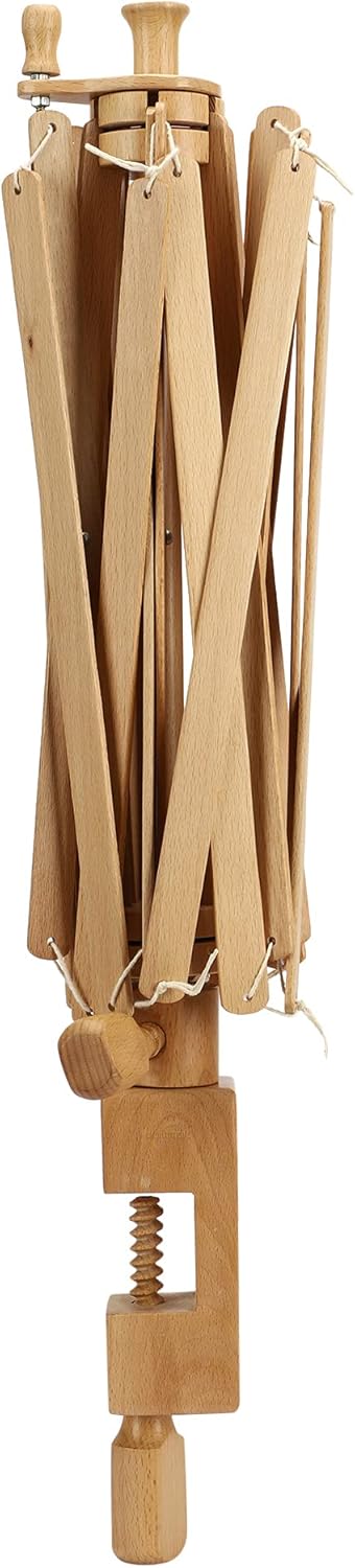 Beechwood Umbrella Swift Yarn Winder | 24" Extra-Large Wooden Ball Winder for Skeins & Hanks | Smooth Rotating Swift for Knitting & Crocheting
