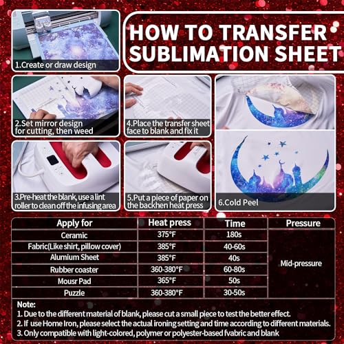 Red Sublimation Transfer Sheets for Heat Press Machine
