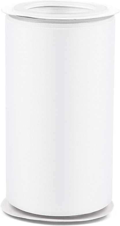Humphrey's Craft 4 Inch White Double Faced Satin Ribbon - 5 Yards White Ribbon for Crafts Gift Wrapping Cutting Ceremony Decoration Sewing Chair Sash Wedding and Dining Tables. - Crafty Corner