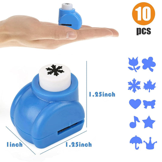 LOVEINUSA 10 Pack Multicolored Shape Paper Hole Punch Craft Set for DIY Crafting, Scrapbooking, Handmade Greeting Cards, Photo Albums, Mini Cutter Nail, and Festival Cards Projects - Crafty Corner