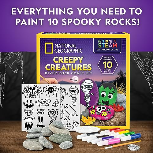National Geographic Creepy Creatures Rock Painting Halloween Craft Kit
